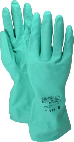 Series 37-676 Chemical Resistant Gloves:  Size Large,  15.00 Thick,  Nitrile,  Nitrile,  Supported, MPN:37-676-9