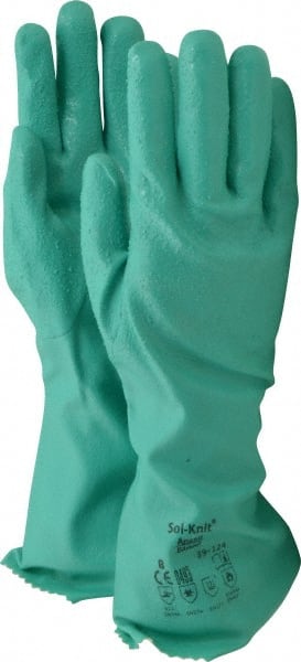 Series 39-124 Chemical Resistant Gloves:  Size Medium,  47.00 Thick,  Nitrile,  Nitrile,  Supported, MPN:39-124-8