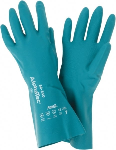 Series 58-330 Chemical Resistant Gloves:  Size Small,  12.00 Thick,  Nitrile,  Nitrile,  Supported, MPN:58-330-7