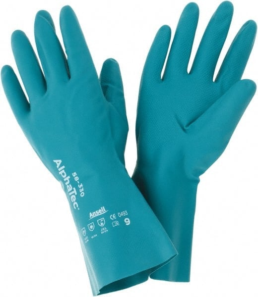 Series 58-330 Chemical Resistant Gloves:  Size Large,  12.00 Thick,  Nitrile,  Nitrile,  Supported, MPN:284972