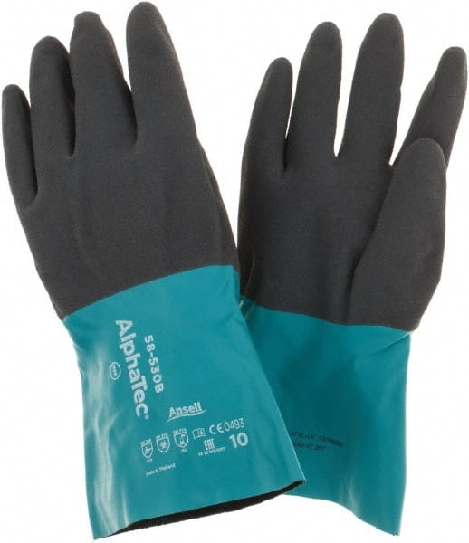 Series 58-530 Chemical Resistant Gloves:  13.00 Thick,  Nitrile,  Supported, MPN:58-530B-10