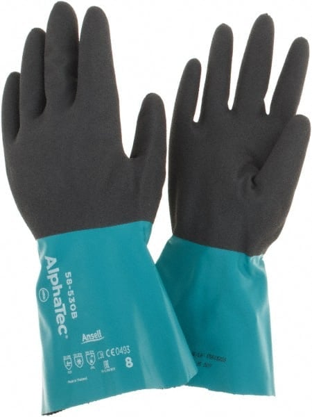 Series 58-530 Chemical Resistant Gloves:  13.00 Thick,  Nitrile,  Supported, MPN:58-530B-8