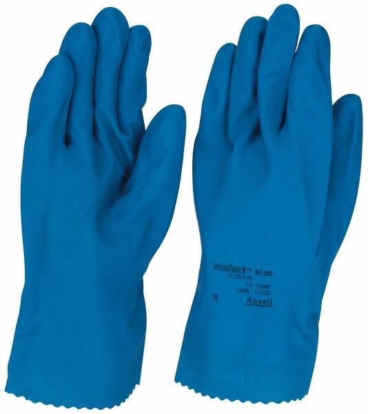 Chemical Resistant Gloves: Rubber, Cotton, MPN:87-155-10