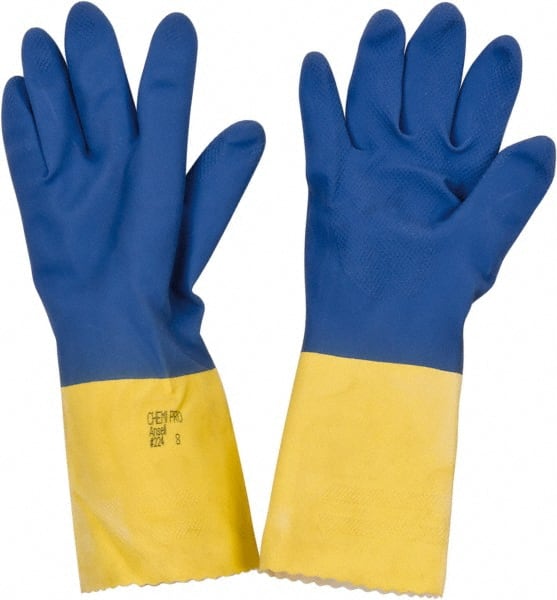 Chemical Resistant Gloves: Size Medium, 27.00 Thick, Latex, Latex, Supported, MPN:192243