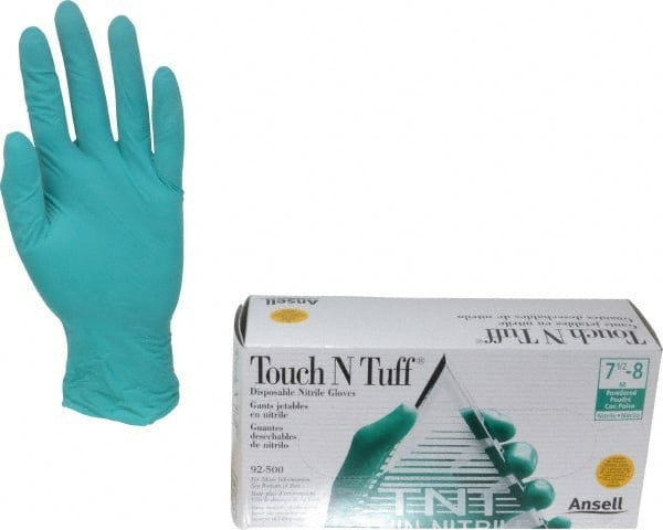 Series TouchNTuff Disposable Gloves: Size Medium, 4.3 mil, Uncoated-Coated Nitrile, Industrial Grade, Powdered MPN:585189