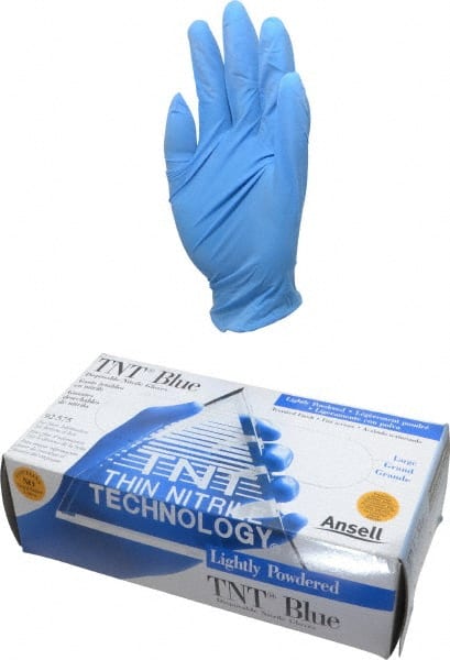 Series TouchNTuff Disposable Gloves: Size Large, 4.3 mil, Uncoated-Coated Nitrile, Industrial Grade, Powdered MPN:92-575-L