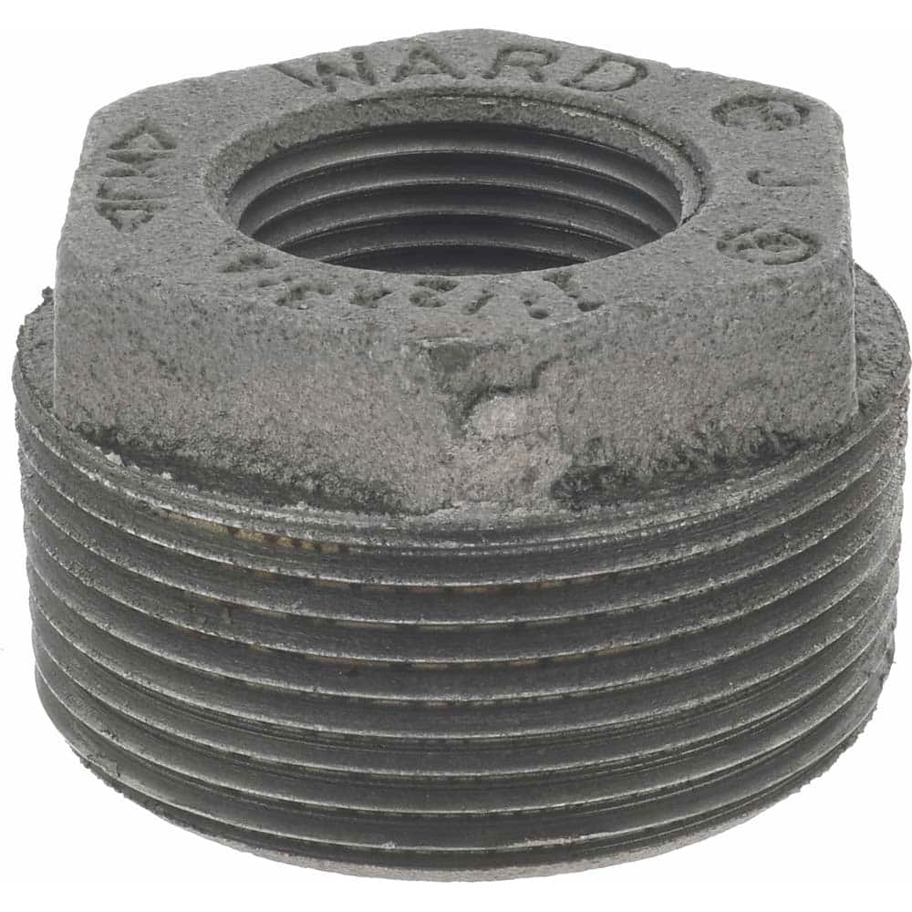 Black Hex Bushing: 1-1/2 x 3/4