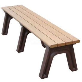 Polly Products Park Classic 6' Flat Bench Cedar Bench/Black Frame ASM-PC6F-01-BK/CD