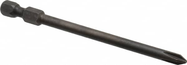 Power Screwdriver Bit: #1 Phillips, #1 Speciality Point Size, 1/4