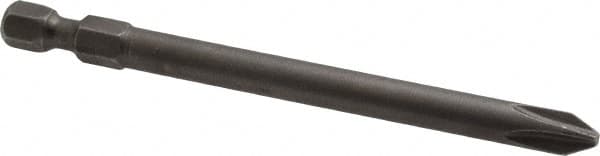 Power Screwdriver Bit: #2 Phillips, #2 Speciality Point Size, 1/4