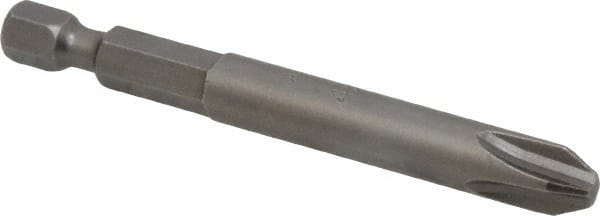 Power Screwdriver Bit: #3 Phillips, #3 Speciality Point Size, 1/4