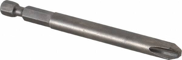 Power Screwdriver Bit: #3 Phillips, #3 Speciality Point Size, 1/4