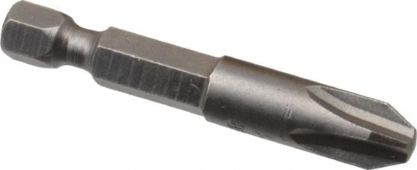 Power Screwdriver Bit: #3 Phillips, #3 Speciality Point Size, 1/4