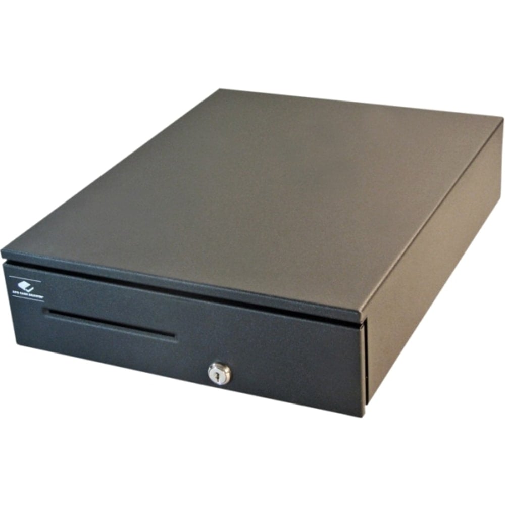 APG Cash Drawer Series 4000 1317 Cash Drawer - 4 Bill x 4 Coin - Single Media, Painted Front - Black - Printer Driven - 4.4in H x 13.3in W x 17.2in D MPN:JB320-BL1317