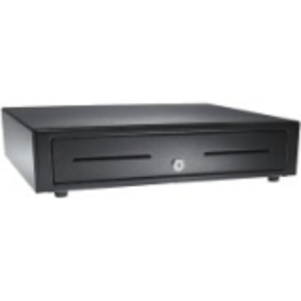 apg Genesis Cash Drawer - 5 Bill - 5 Coin - 2 Media SlotSerial Port, - Stainless Steel, Plastic - Black - 4.3in Height x 16.2in Width x 16.3in Depth MPN:VBS484A-BL1616