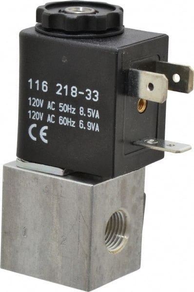 Stacking Solenoid Valve: Solenoid, 3-Way, 2 Position, Spring Return MPN:CAT33P-120-A