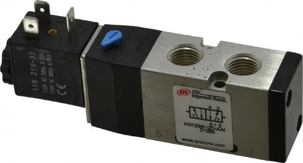 Stacking Solenoid Valve: Solenoid, 4-Way, 2 Position, Spring Return MPN:M212SS-120-A