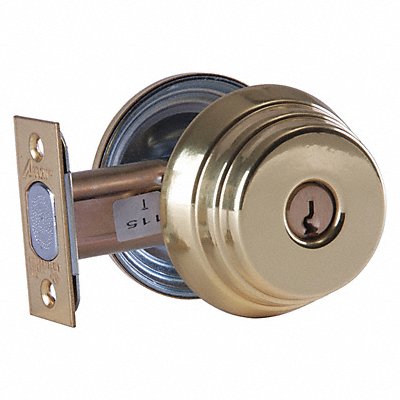 Deadbolt Cylindrical Bright Brass Finish MPN:E61 3 CS