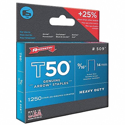 Staples T50 3/8x9/16 In L PK1250 MPN:50924