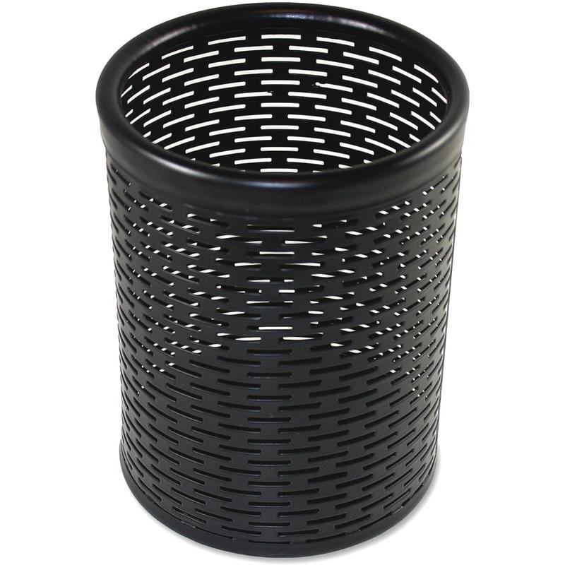 Artistic Urban Collection Punched Metal Pencil Cup - 4.5in x 3.5in x 3.5in x - Metal - 1 Each - Black (Min Order Qty 7) MPN:ART20005