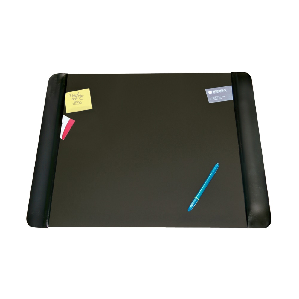 Artistic Matte Black Executive Desk Pad - Rectangular - 24in Width19in Depth - Foam - Vinyl - Black (Min Order Qty 3) MPN:4138-4-1