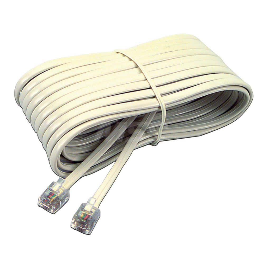 Telephone Extension Cord, Plug/plug, 25 Ft., Ivory MPN:SOF04020