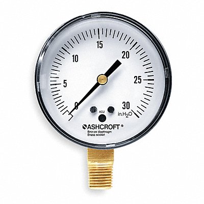 K4548 Pressure Gauge 0 to 30H2O 2-1/2In 1/4In MPN:25 1490A 02L 30