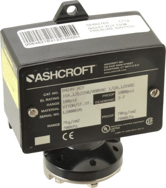 Watertight Single Setpoint Pressure Switch: 1/4