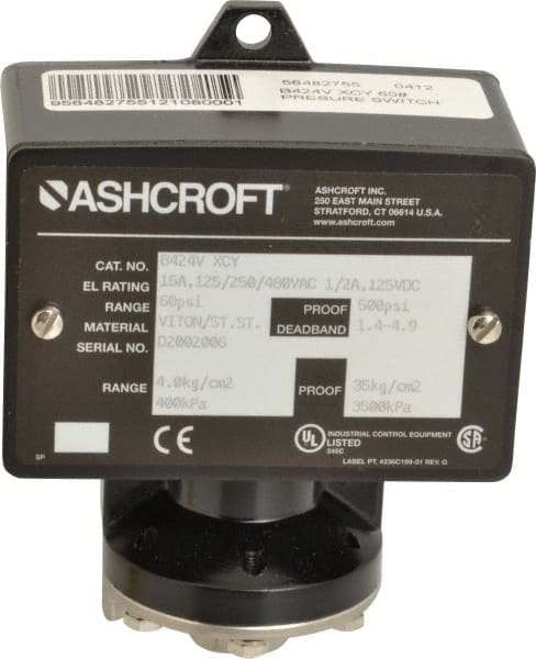 Watertight Single Setpoint Pressure Switch: 1/4