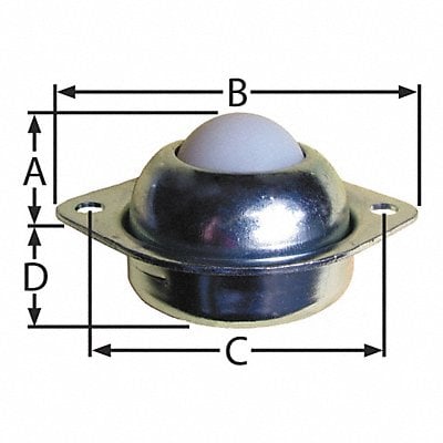 Ball Transfer Countersunk 1 Ball Dia. MPN:BT CF 2H 1DIA 35 NYL/CS