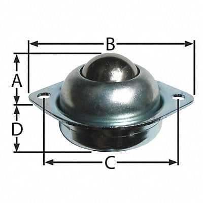 Ball Transfer Countersunk 1 Ball Dia. MPN:BT CF 2H 1DIA 75 CS/CS