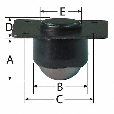 Ball Transfer Countersunk 1 Ball Dia. MPN:BT CFSQ 4H 1DIA 150 CS/CS