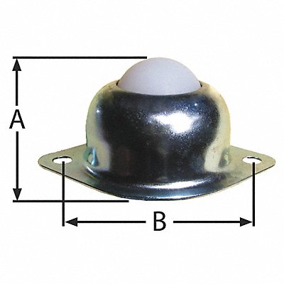 Ball Transfer Flange 1 Ball Dia. MPN:BT F 2H 1DIA 35 NYL/CS