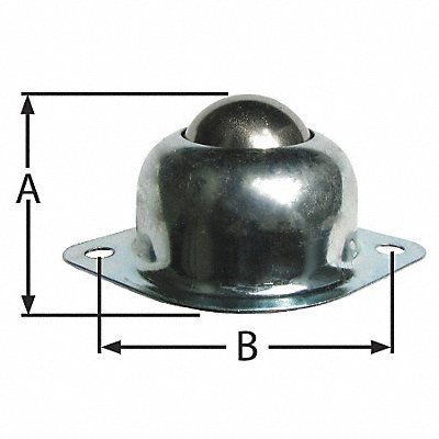 Ball Transfer Flange 1 Ball Dia. MPN:BT F 2H 1DIA 75 CS/CS