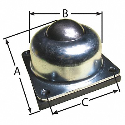 Ball Transfer Flange 1-1/2 Ball Dia. MPN:BT F 4H 1.5DIA 250 CS/CSC