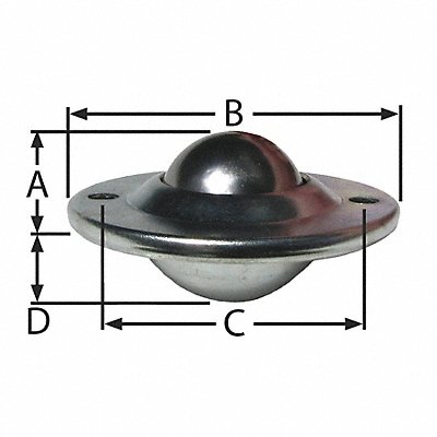 Ball Transfer Countersunk 1 Ball Dia. MPN:BT LPCS 2H 1DIA 75 CS/CS