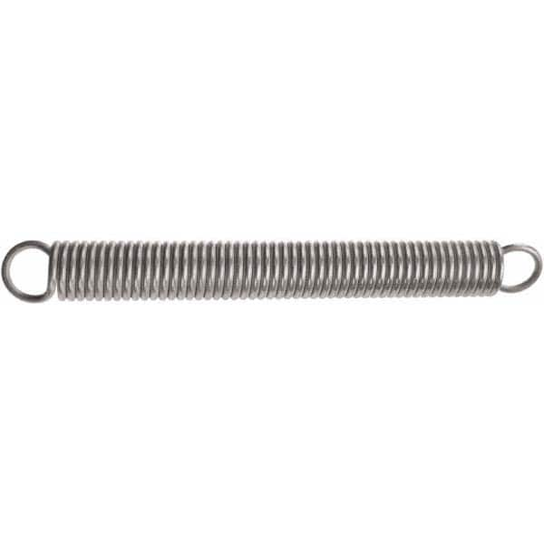 Extension Spring: 1.6 mm OD, 34.04 mm Extended Length, 0.2 mm Wire Dia MPN:E00630080620M