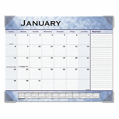 Desk Calendar Monthly 22 x17 Blue MPN:89701