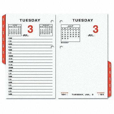 Desk Calendar Refill Daily 3-1/2x6 White MPN:AAGE01750