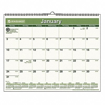 Wall Calendar Recycled 15x12 In. MPN:AAGPMG7728