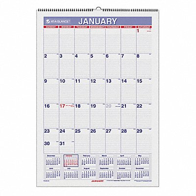 Laminated Wall Calendar 15-1/2x22-3/4 In MPN:AAGPMLM0328