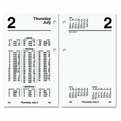 Desk Calendar Refill Daily 3-1/2x6 White MPN:AAGS17050