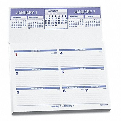 Desk Calendar Refill Wkly 5-5/8x7 White MPN:AAGSW705X50