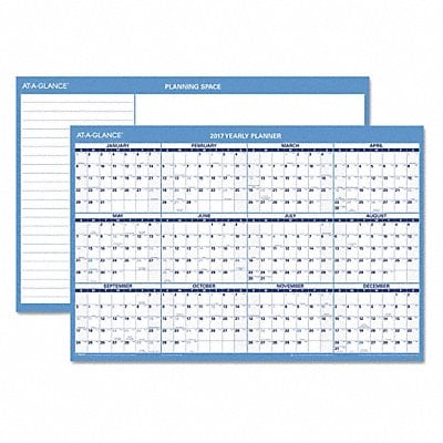 Erasable Yearly Wall Calendar Blue MPN:PM200-28