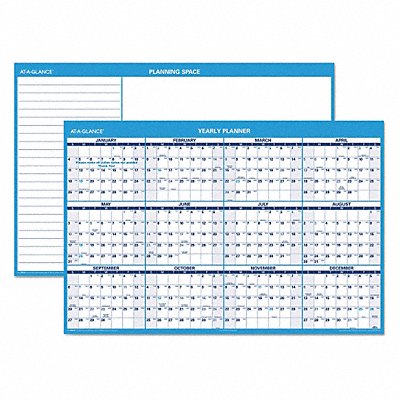 Erasable Yearly Wall Calendar Blue MPN:PM300-28