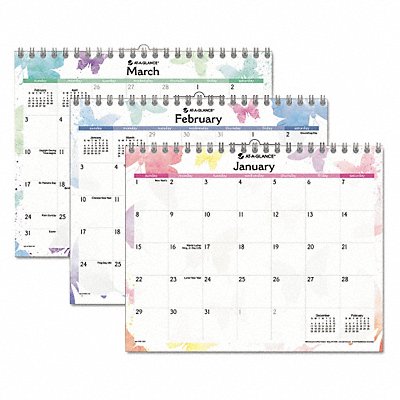 Wall Calendar Monthly Watercolors MPN:PM91-707-14