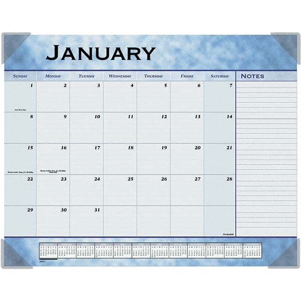 Monthly Desk Pad: 12 Sheets, Ruled Blocks, Blue Paper MPN:AAG89701