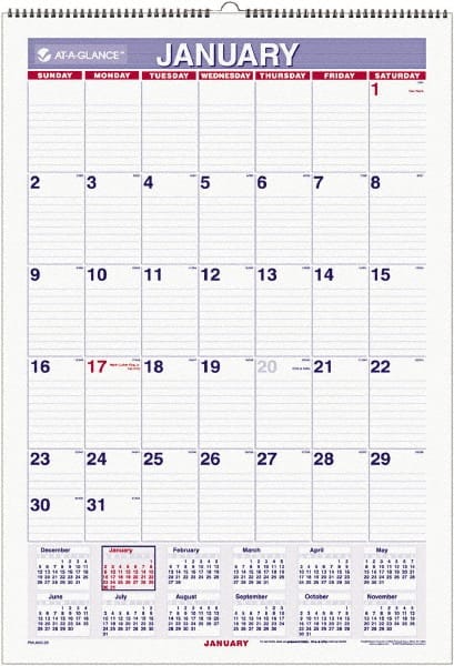 Wall Calendar: 6 Sheets, Ruled Blocks MPN:AAGPMLM0328