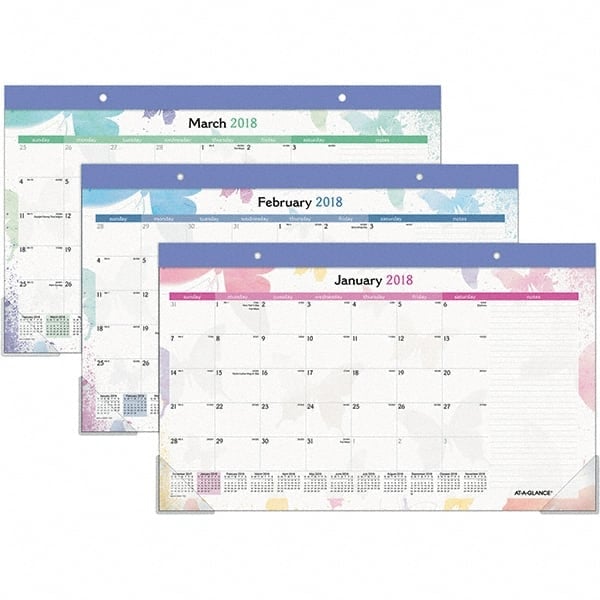 Desk Pad Calendar: 12 Sheets, Unruled, White Paper MPN:AAGSK91705