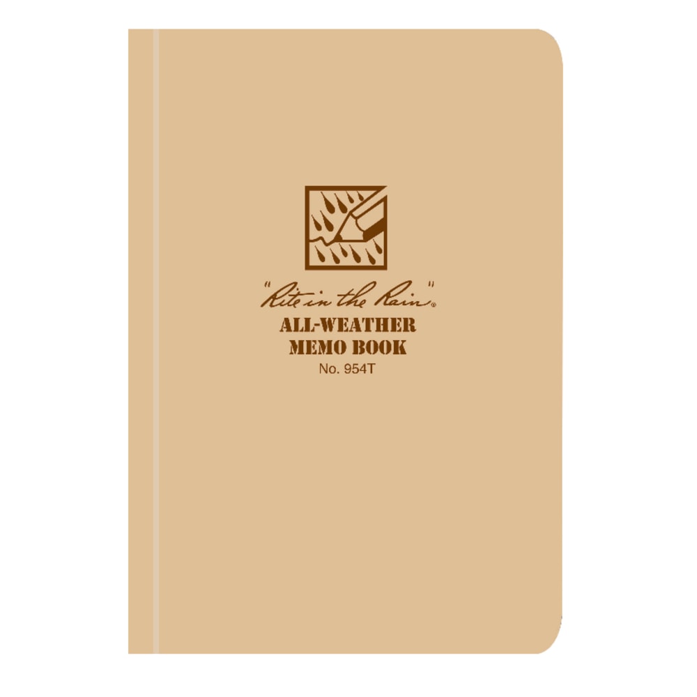 Rite in the Rain Field-Flex Memo Book, 3 1/2in x 5in, i Subject, 56 Sheets, Tan MPN:954T